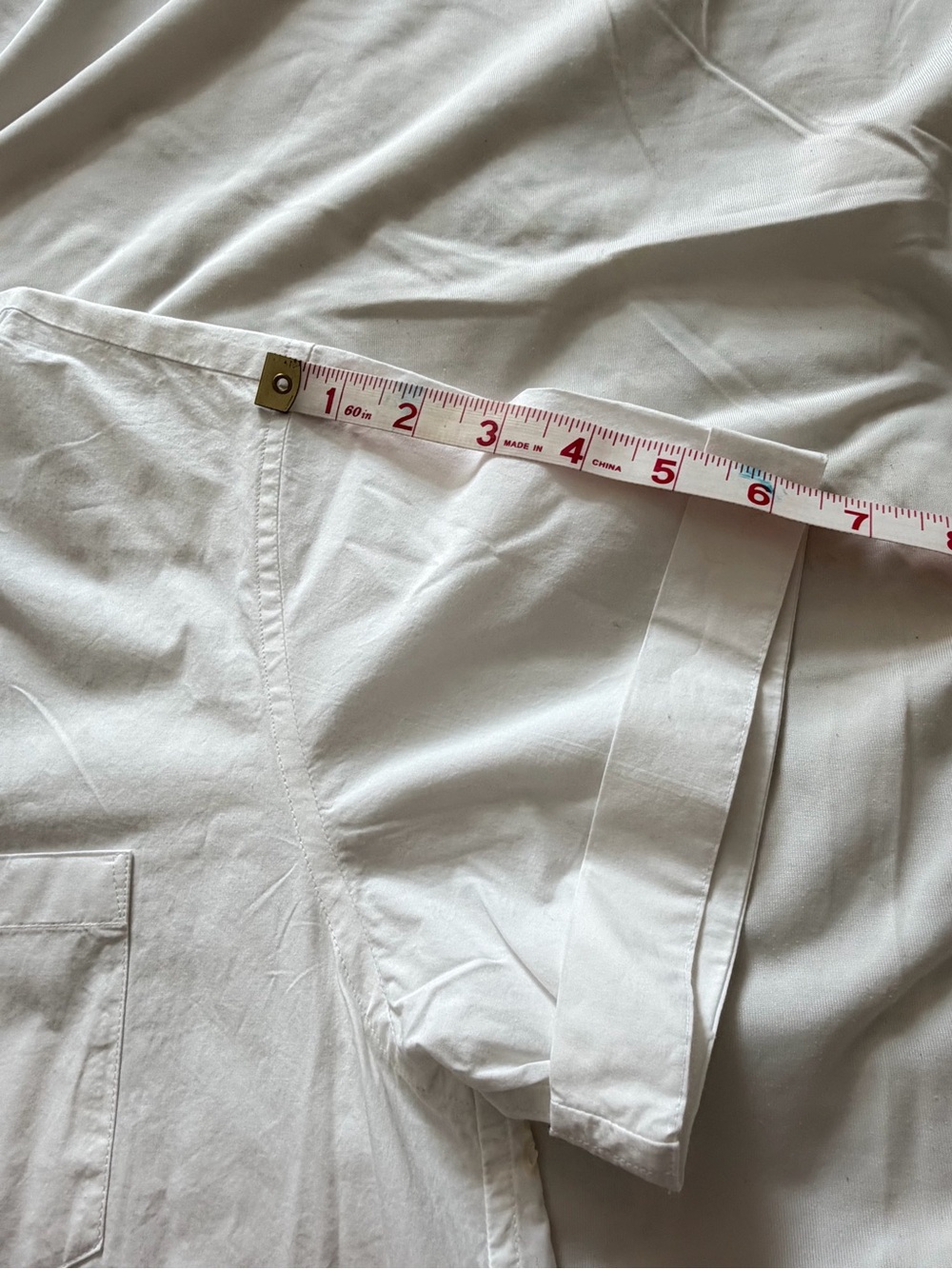 Sacai White Short-Sleeve Button Front Blouse with Lace Side Panels - Picture 8 of 11